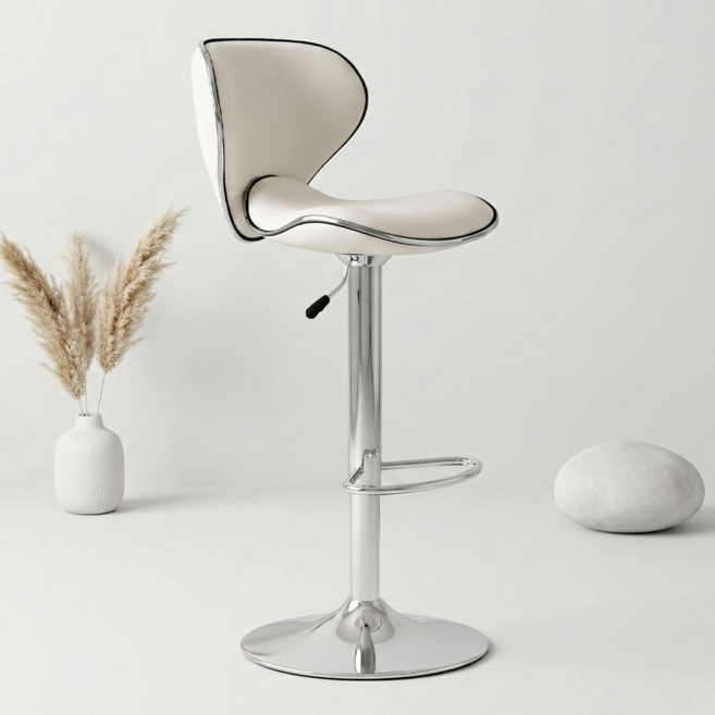 피피포피 엘로 홈바의자 바체어 아일랜드식탁의자 높이조절 회전, 1개, 화이트