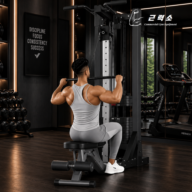 근력소 다용도 홈짐세트 렛풀다운 헬스기구 멀티홈짐, 블랙, 일반모델(70kg)