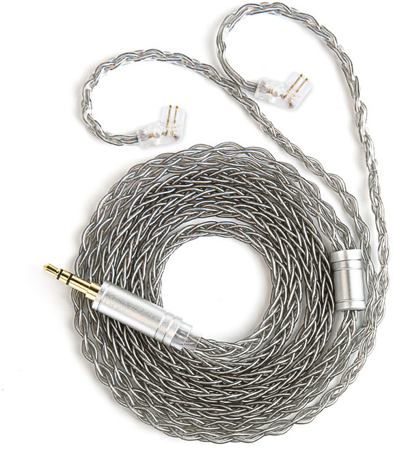 Keephifi KBEAR ST12/ST12Plus 8가닥4N 무산소동도금 업그레이드 케이블 For KZ TRN TANGZU 수월우, 3.5mm QDC, 1.2m, 회색, 1개