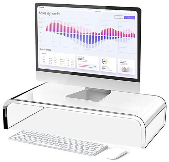 투명 아크릴 모니터 받침대 아이맥 스탠드, 투명아크릴