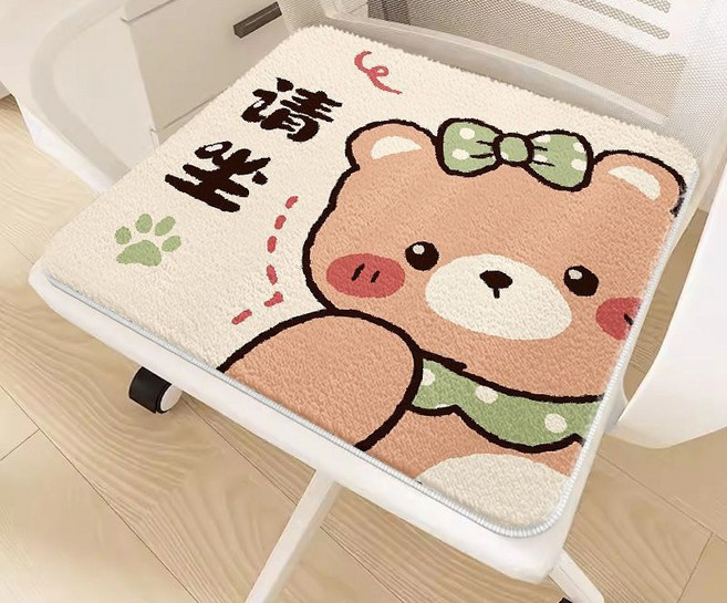 해피유통 귀여운 캐릭터 동물 그림 사각 좌석 쿠션 부드러운 플러시 사계절용, 40*40센티미터., 11