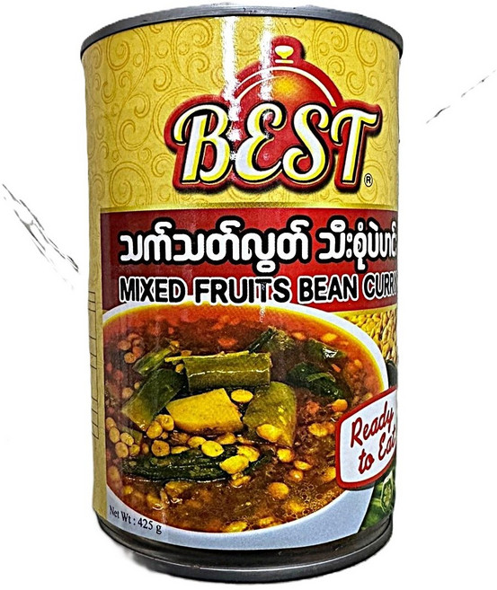 미얀마 베스트 혼합커리 믹스드 후르츠 빈 커리 / Myanmar Best Mixed Fruit Bean Curry, 1개, 425g