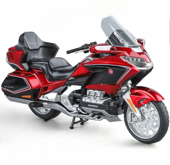 1:11 혼다 골드 윙 GL800 2021 오토바이 자동차 장난감 모델 라이트 사운드가있는 합금 캐스트 소형 크리스, 01 Red