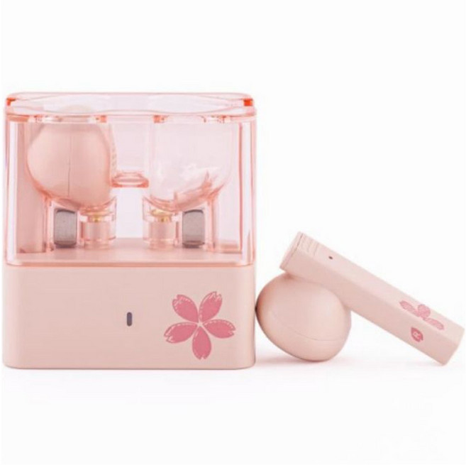 수월우 각설탕 블록 하프 인이어 플랫헤드 무선 블루투스 이어폰, 핑크, MD-TWS-030