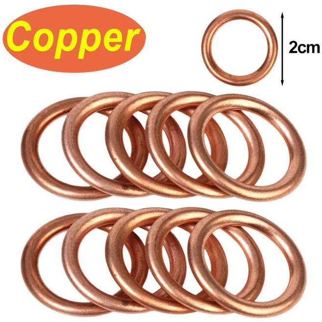 자동차 엔진 오일 팬 배수 나사 가스켓 알루미늄구리 씰 변속기 플러그 와셔 for Volkswagen Audi, 02 Copper pads, Aluminium pads