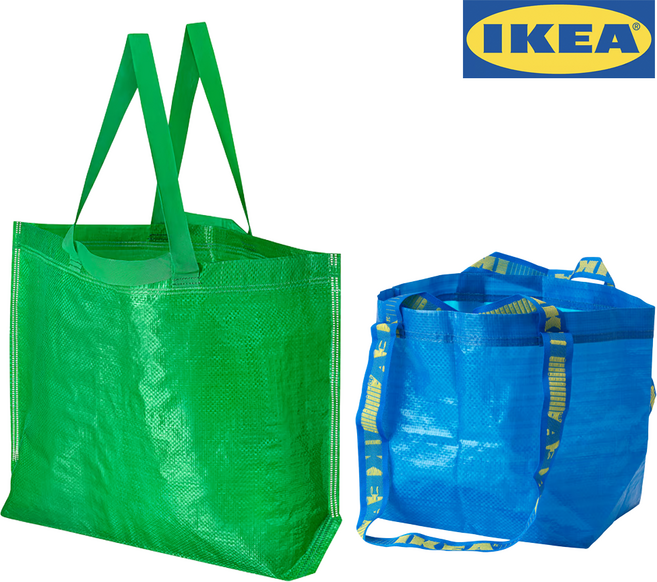 이케아 정품 장바구니 타포린백 세트, 1세트, M+S
