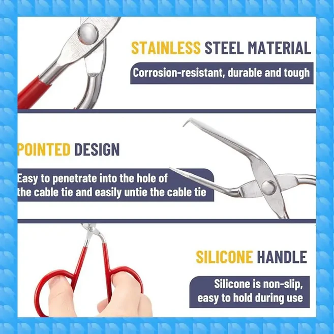 ABUG 절단 및 번들링 수동 케이블 타이 플라이어 스테인레스 스틸 150 가정용 도구 키트, 01 As Shown