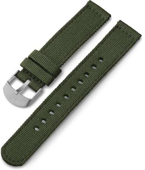 타임엑스 18mm 패브릭 스트랩 – 실버 톤 버클이 있는 녹색