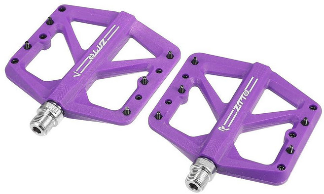 X AUTOHAUX 나일론 후면 풋 1쌍 BMX 발판 자전거 핏 범용 플랫 MTB 페달 페그 퍼플 1.4cm(916인치) 차축, Purple, 1개