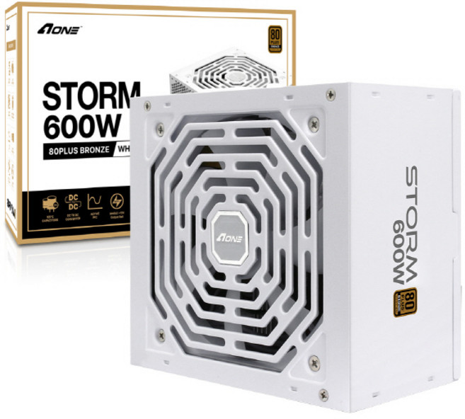 AONE STORM 600W 80PLUS 브론즈 파워 화이트 (ATX 600W), 1개, 스톰 600W BRONZE WH