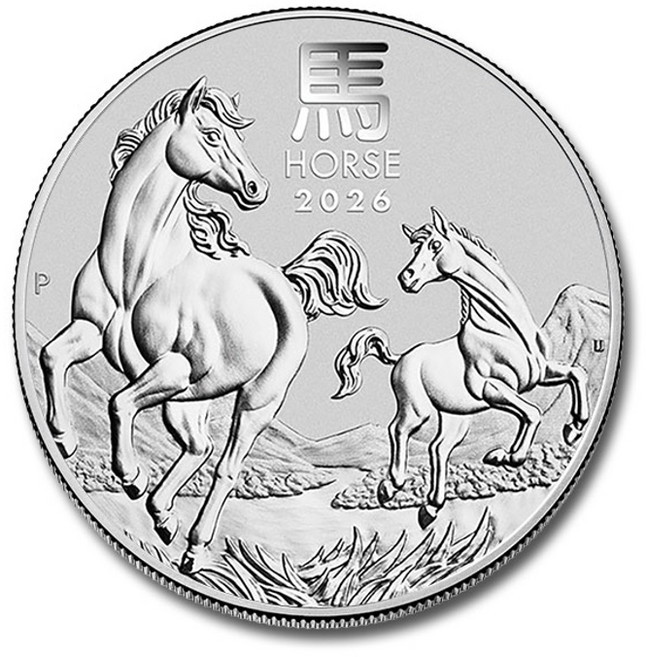 2026년 호주 1/2온스 말띠 실버코인 12간지 시리즈 BU등급 미사용 고광택 캡슐 포함 수집용 은화