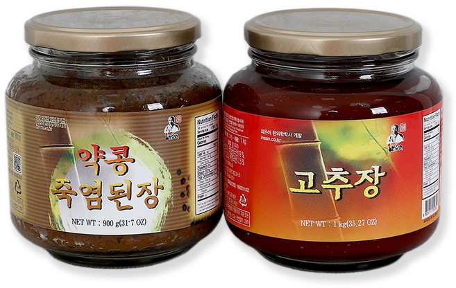 지리산 9회 죽염 2호 장류세트(약콩된장 900g+고추장 1kg)