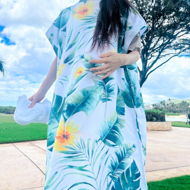 미코허그 판초 타월 비치타올 성인용 후드타월, 01.러브하와이, 1개