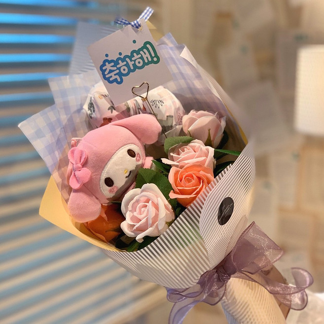 산리오 마이멜로디 킨더조이 비누꽃다발 토퍼 어린이집 재롱잔치 유치원 발표회 졸업식