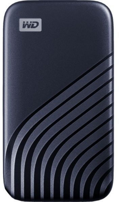WD 2TB My Passport SSD 휴대용 외장 솔리드 스테이트 드라이브 파란색 견고한 활활 타오르는 빠른 하드웨어 암호화를 통한 비밀번호 보호 WDBAGF0020BBLW, 500GB, Gray, 1개