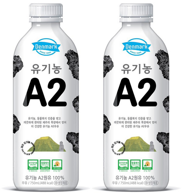덴마크 유기농 A2우유, 6개, 750ml