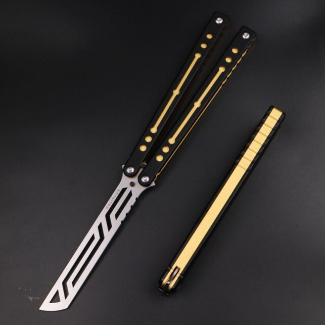 연습용 발리송 Baliplus NautilusV2 발리송 플리퍼 트레이너 나이프 버터플라이 부싱 시스템 알루미늄 핸, 02 BlackGold  v2, 02 BlackGold  v2