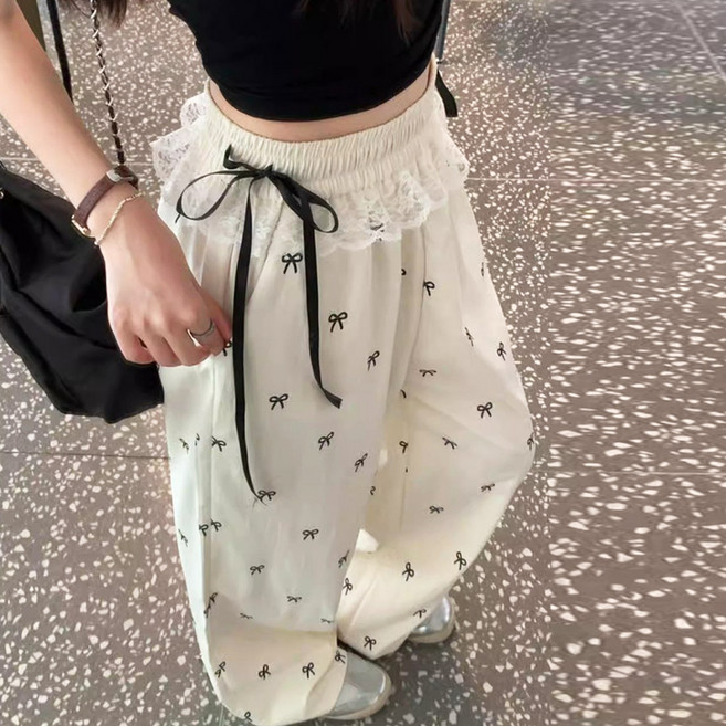 메이킹유 리본 밴딩 와이드 WB3244벨르레이스팬츠