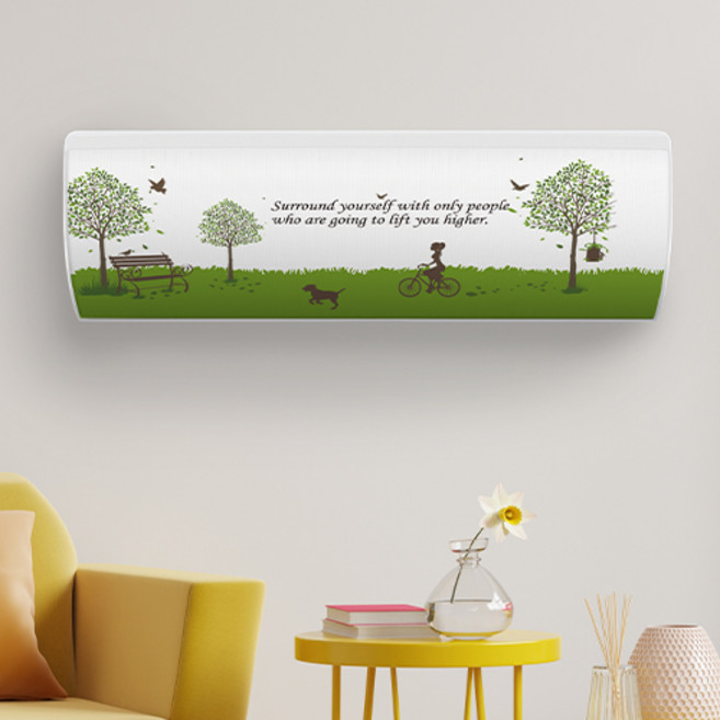 코팅블루 암막 유럽풍 벽걸이 에어컨커버 원형 사각 LG 삼성 캐리어 위니아, 10.힐링파크