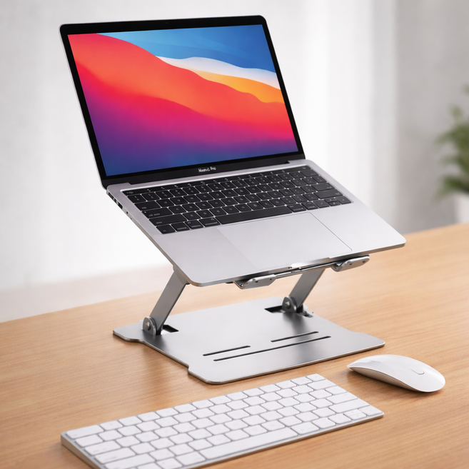 비오렌 각도조절 노트북 거치대, 1개, 실버