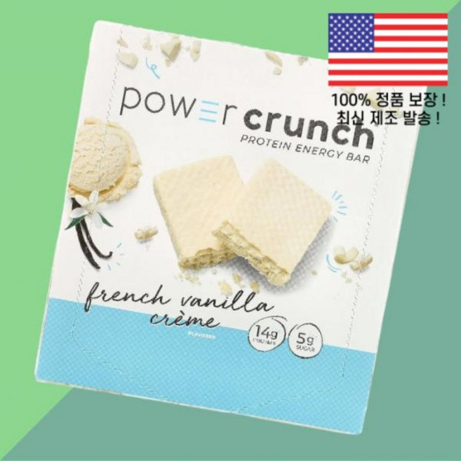 BNRG 파워 크런치 단백 프로틴 에너지바 프렌치 바닐라 크림 12바 각 1.4온스 40g Power Crunch Protein Energy Bar French Vanilla, BNRG 파워 크런치 단백 프로틴 에너지바 프렌치 바닐