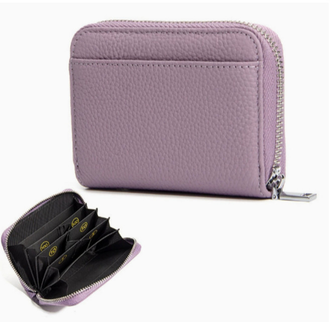 頭層牛皮女士短夾零錢包 RFID防盜多卡位設計