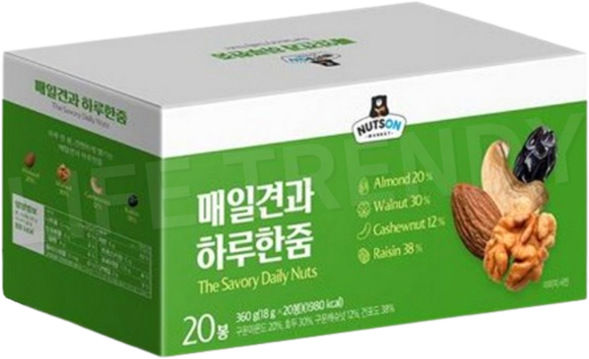 롯데백화점 매일견과 하루한봉 프리미엄 하루견과 16g 20봉 구운 캐슈넛, 320g, 1개