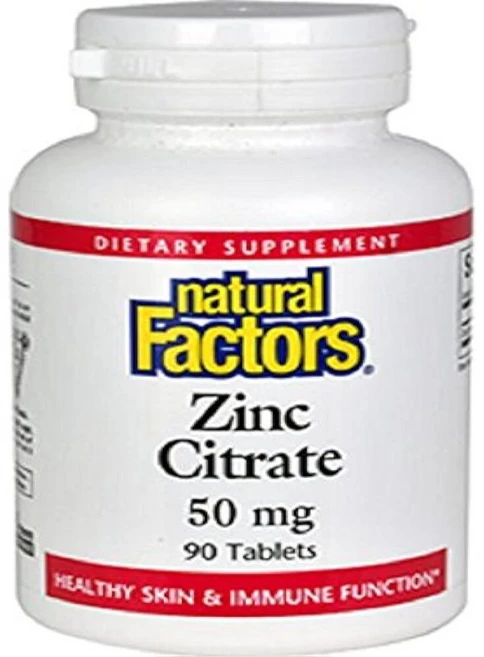 Natural Factors 구연산 아연 50mg 정제 90정, 1개 - 쿠팡