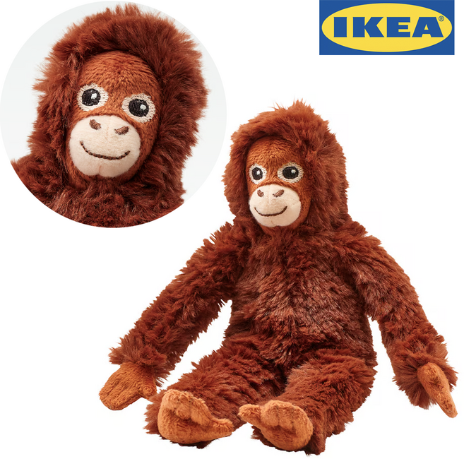 이케아 정품 오랑이 미니 오랑우탄 인형, 브라운, 1개