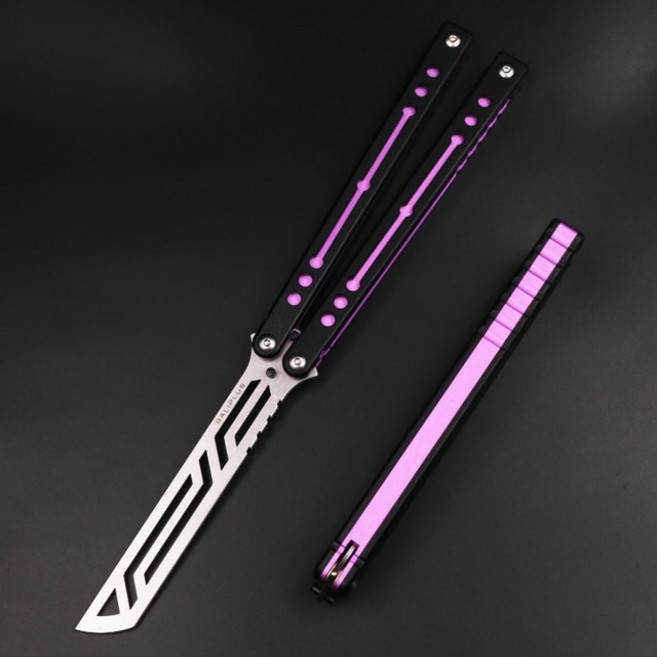 연습용 발리송 Baliplus NautilusV2 발리송 플리퍼 트레이너 나이프 버터플라이 부싱 시스템 알루미늄 핸, 01 BlackPurple  v2, 01 BlackPurple  v2