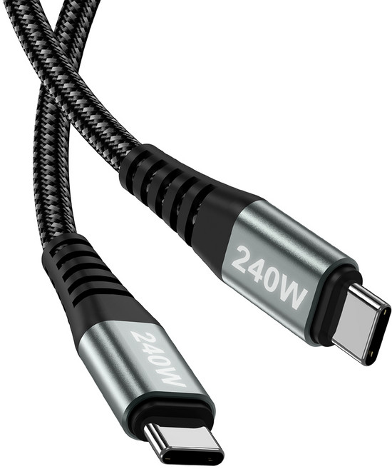 루미아코어 c타입 초고속 충전케이블 USB4 8K 호환 240W CTOC 충전기 데이터 케이블, 2개, 블랙, 1m