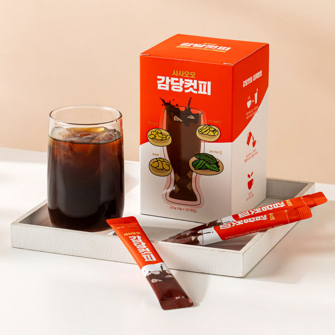 사사오오 감당컷피 44 / 55 바나바잎 커피, 1박스, 4g, 30개입