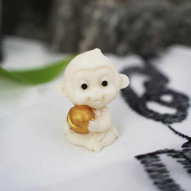 귀여운 12지신 십이지신 인형 동물 미니어쳐 십이간지 소품 장식 피규어, 원숭이, 1개