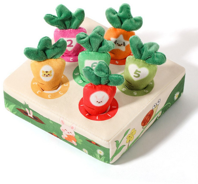 蔬菜農場觸感玩具, 數字拔蘿蔔【6孔拔蘿蔔】, 1套