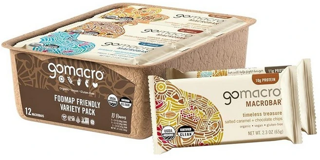GoMacro MacroBar 단백질 바 버라이어티 팩 65g 12개, FODMAP 친화적 - 쿠팡