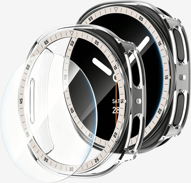 갤럭시워치8 메탈 눈금 PC 보호 케이스 40mm 44mm, 스타라이트, 1개
