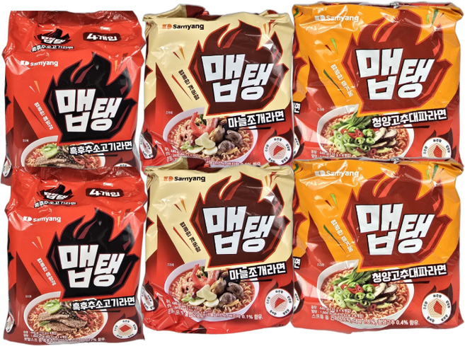 삼양 맵탱 3종 총 24개입 (마늘조개 청양고추대파 흑후추소고기), 1개