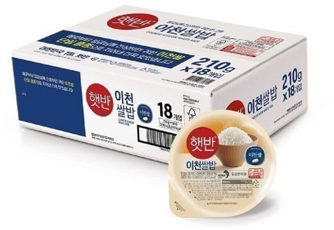 CJ제일제당 햇반 이천쌀밥, 210g, 18개
