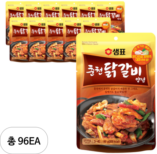 샘표 별미여행 춘천 닭갈비 양념, 180g, 96개