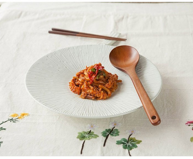 30cm접시 돌비 굽 대형 큰 접시 플레이팅 화이트 블랙 고급 도자기 그릇, 1개