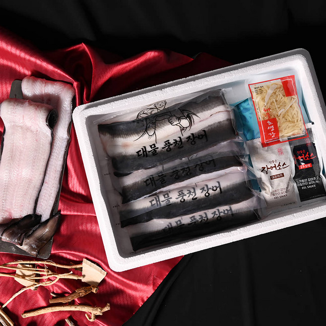 [우체국쇼핑][블랙라벨] 고창 풍천장어 선물세트 1호 (장어2kg) 고급부직포+장어 손질 후 1100g+소스/생강2, 1개, 1100g