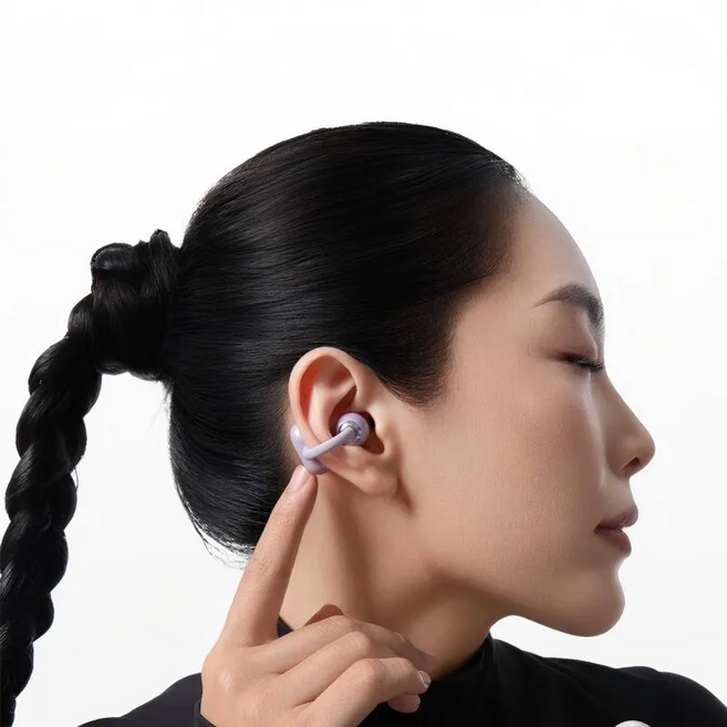 QCY이어폰 qcy c50 귀찌이어폰 귀에거는 귀안아픈, 모네퍼플