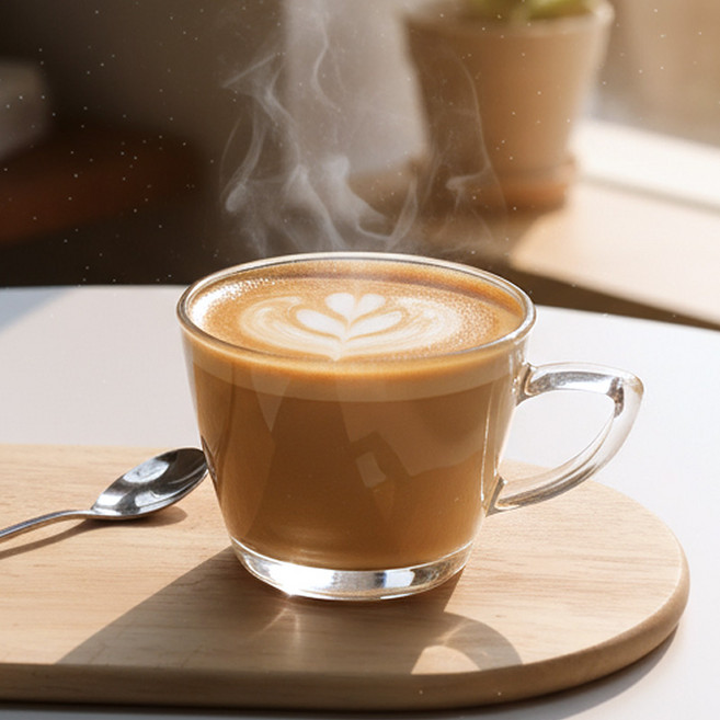 오브띠에 카페 글라스 커피 찻잔, 2개, 투명