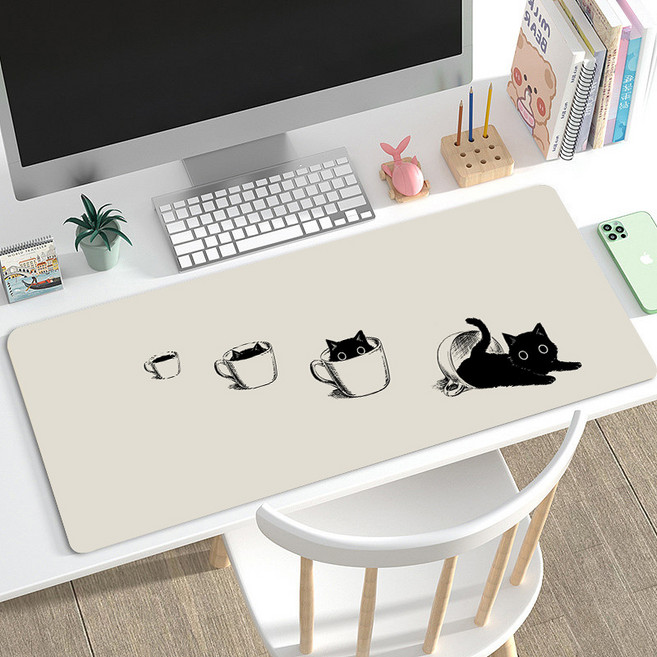 에브리샤인 고양이 초대형 게이밍 마우스 장패드 800X300, 1개, 2번