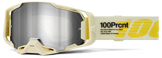 100% 백퍼센트 아르메가 미러 렌즈-바이크 오토바이 고글 (옵션선택), 베어리-실버 미러 렌즈, 1개