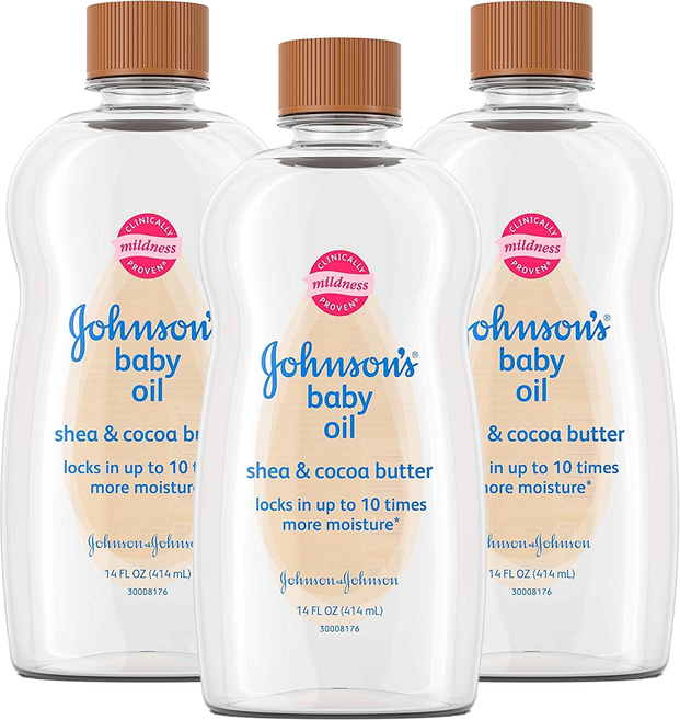Johnson's Baby 오일 시어 & 코코아 버터, 414ml, 3개