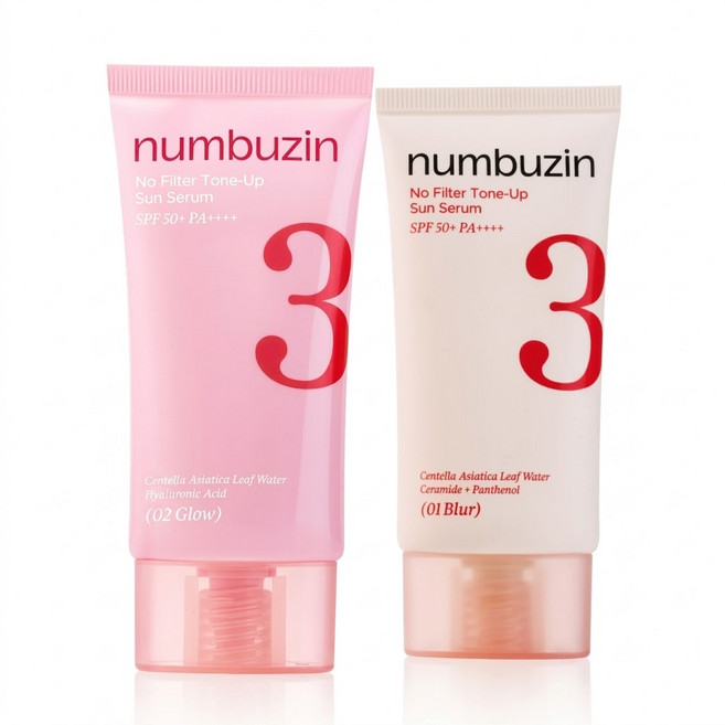 Numbuzin No.3 升級版三合一陶瓷肌美妝素顏霜 容量:50ml, Glow 水光, 1個