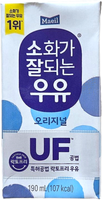 소화가잘되는우유 오리지널, 190ml, 48개