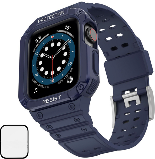 NUBASE 애플워치 호환 지샥 일체형 스트랩, 블루