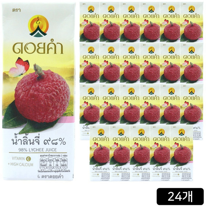 [홈쇼핑] 도이캄 착즙 98% 리치 주스, 200ml, 24개
